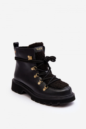 Botines de cuero para mujer GOE MM2N4082 color negro