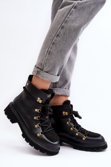 Botines de cuero para mujer GOE MM2N4082 color negro 2