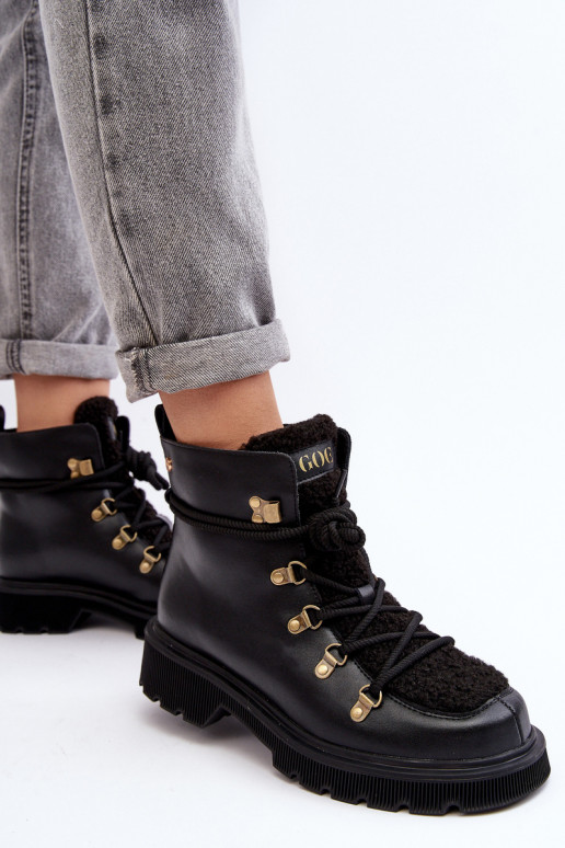 Piel Botas zapatos Femenino GOE MM2N4082 de color negro