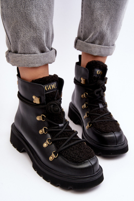 Piel Botas zapatos Femenino GOE MM2N4082 de color negro