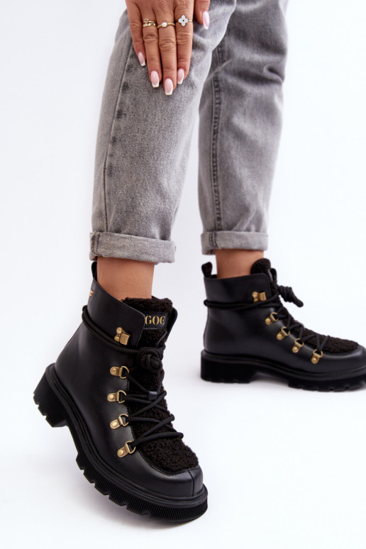 Piel Botas zapatos Femenino GOE MM2N4082 de color negro