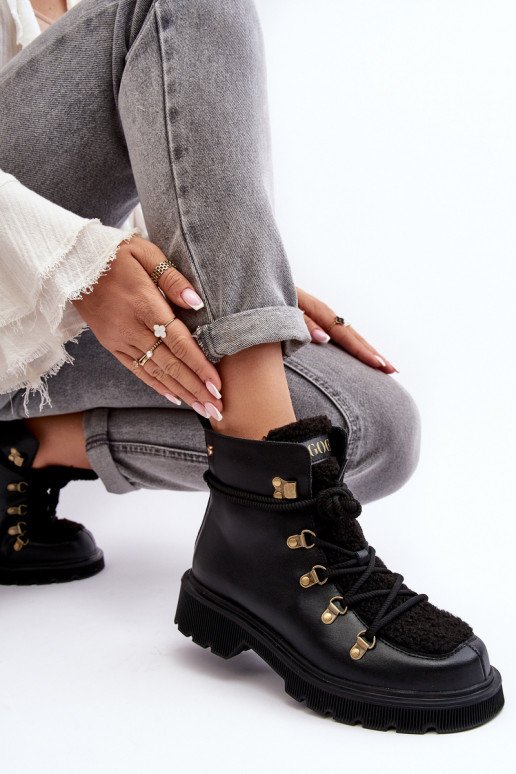 Piel Botas zapatos Femenino GOE MM2N4082 de color negro