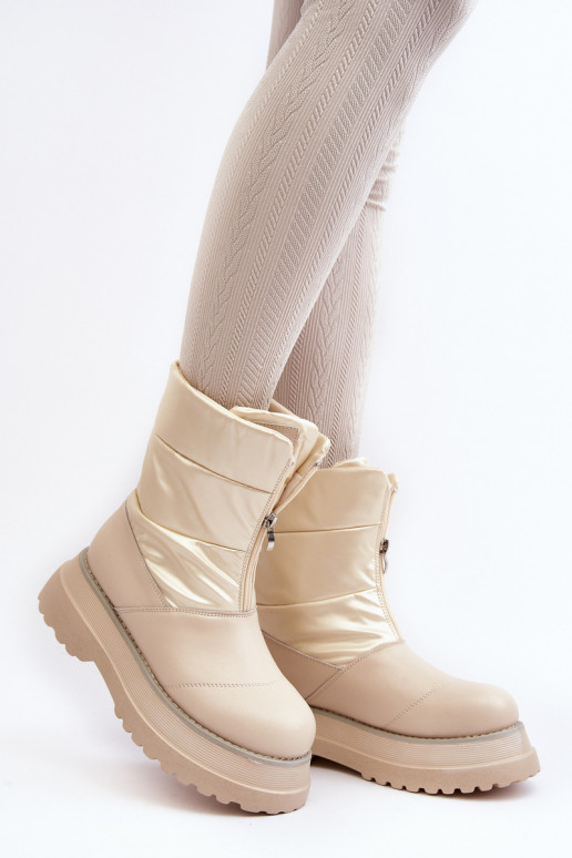 Botas de nieve Femenino Sobre una suela gruesa con cremalleras GOE MM2N4079 beige Botas de nieve Femenino Sobre una suela gruesa con cremalleras GOE MM2N4079 beige