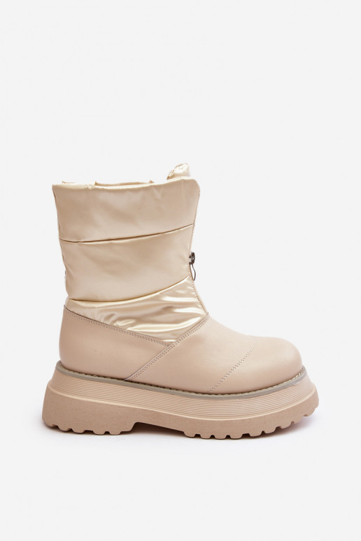 Botas de nieve Femenino Sobre una suela gruesa con cremalleras GOE MM2N4079 beige Botas de nieve Femenino Sobre una suela gruesa con cremalleras GOE MM2N4079 beige