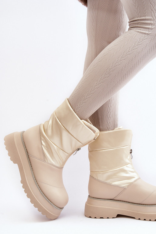 Botas de nieve Femenino Sobre una suela gruesa con cremalleras GOE MM2N4079 beige Botas de nieve Femenino Sobre una suela gruesa con cremalleras GOE MM2N4079 beige