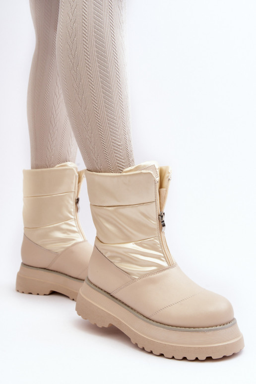 Botas de nieve Femenino Sobre una suela gruesa con cremalleras GOE MM2N4079 beige Botas de nieve Femenino Sobre una suela gruesa con cremalleras GOE MM2N4079 beige
