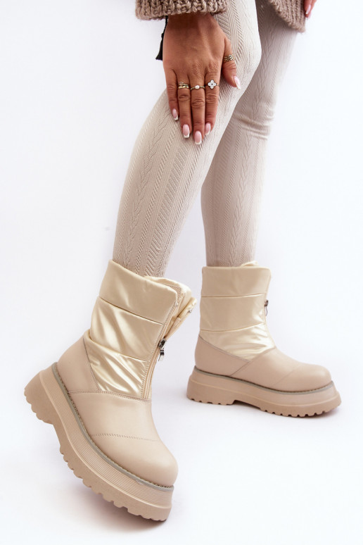 Botas de nieve Femenino Sobre una suela gruesa con cremalleras GOE MM2N4079 beige Botas de nieve Femenino Sobre una suela gruesa con cremalleras GOE MM2N4079 beige