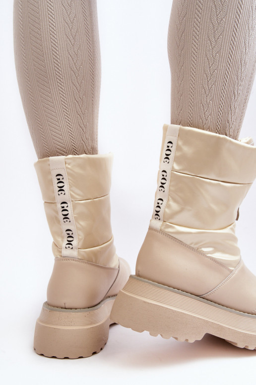 Botas de nieve Femenino Sobre una suela gruesa con cremalleras GOE MM2N4079 beige Botas de nieve Femenino Sobre una suela gruesa con cremalleras GOE MM2N4079 beige