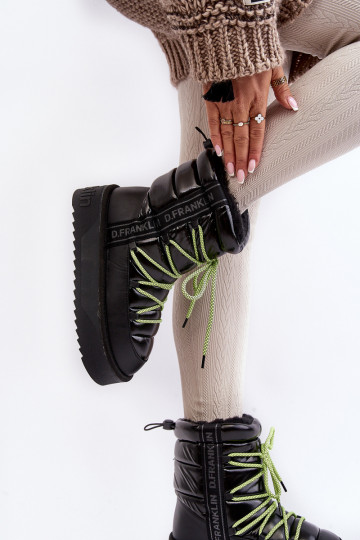 Botas de nieve Femenino Sobre una suela gruesa Vegano D.Franklin DFSH371007 de color negro 2