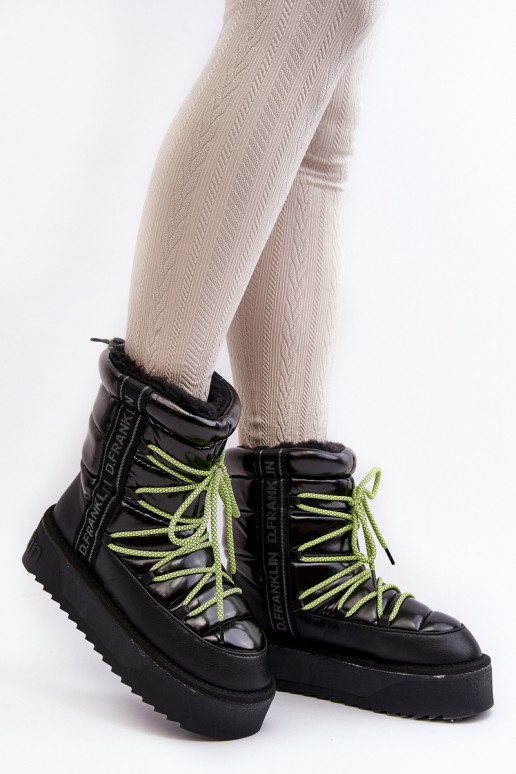 Botas de nieve Femenino Sobre una suela gruesa Vegano D.Franklin DFSH371007 de color negro Botas de nieve Femenino Sobre una suela gruesa Vegano D.Franklin DFSH371007 de color negro