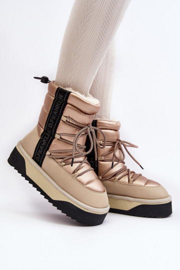 Botas de nieve para mujer con suela gruesa veganas D.Franklin DFSH371006 color arena 2