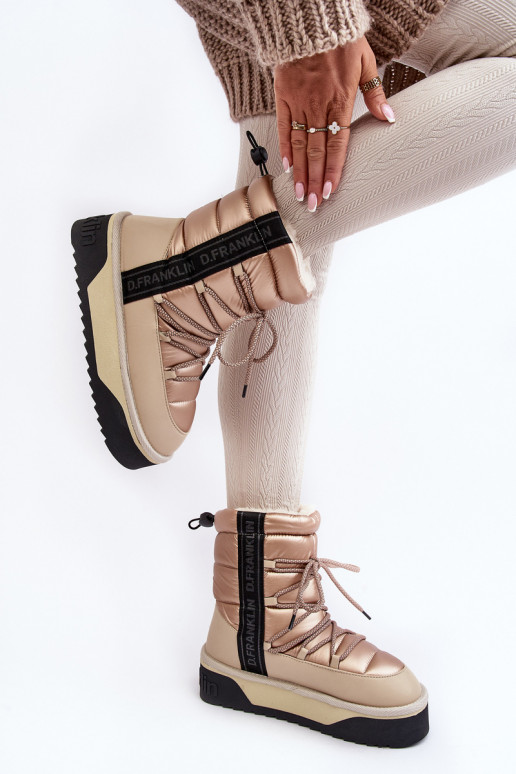 Botas de nieve Femenino Sobre una suela gruesa Vegano D.Franklin DFSH371006 beige Botas de nieve Femenino Sobre una suela gruesa Vegano D.Franklin DFSH371006 beige