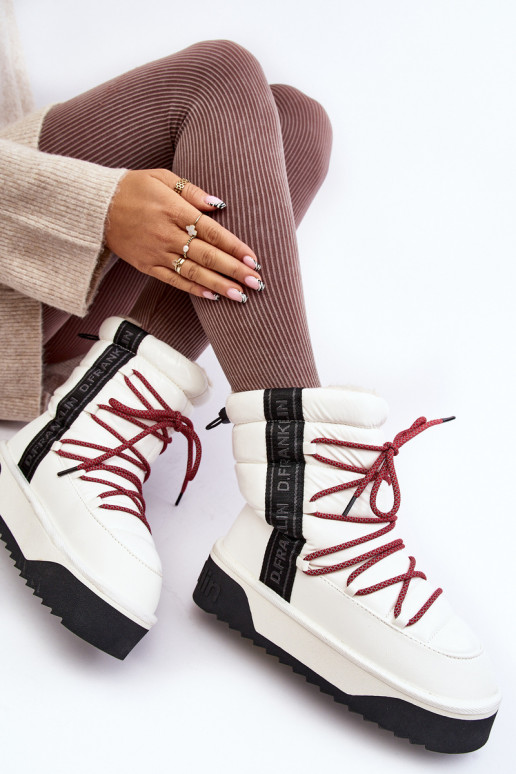 Botas de nieve Femenino Sobre una suela gruesa Vegano D.Franklin DFSH371007 el color blanco Botas de nieve Femenino Sobre una suela gruesa Vegano D.Franklin DFSH371007 el color blanco