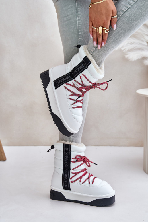 Botas de nieve Femenino Sobre una suela gruesa Vegano D.Franklin DFSH371007 el color blanco Botas de nieve Femenino Sobre una suela gruesa Vegano D.Franklin DFSH371007 el color blanco