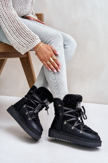 Botas de nieve con una plataforma Vegano D.Franklin DFSH370004 de color negro