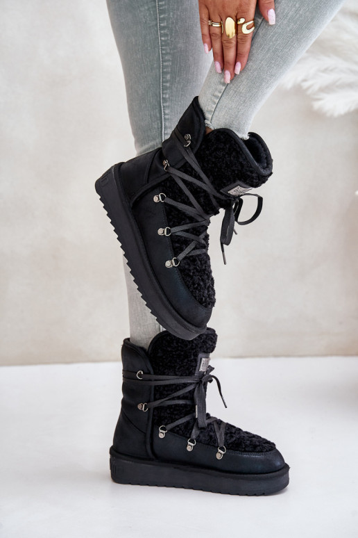 Botas de nieve con una plataforma Vegano D.Franklin DFSH370004 de color negro