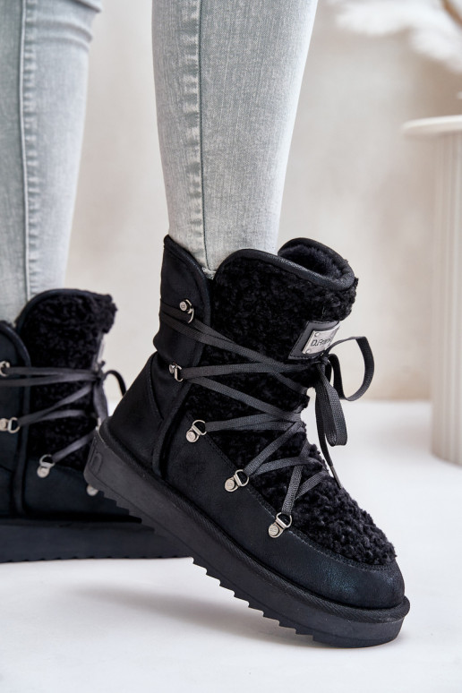 Botas de nieve con una plataforma Vegano D.Franklin DFSH370004 de color negro