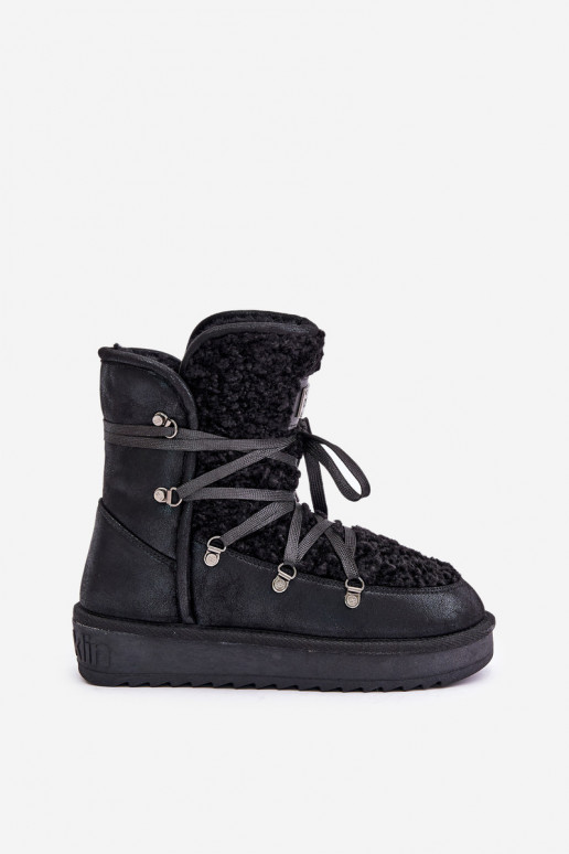 Botas de nieve con una plataforma Vegano D.Franklin DFSH370004 de color negro