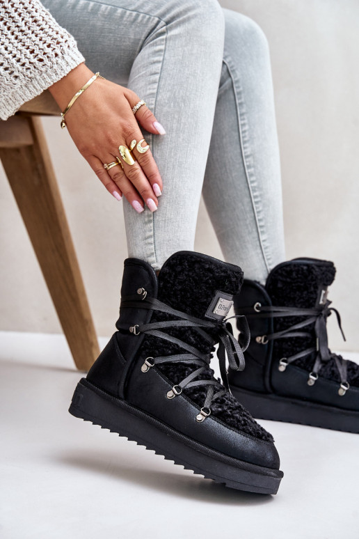 Botas de nieve con una plataforma Vegano D.Franklin DFSH370004 de color negro