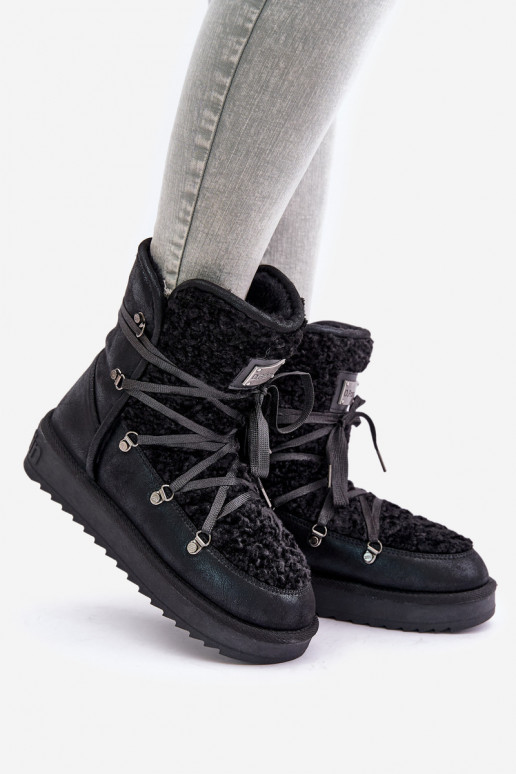 Botas de nieve con una plataforma Vegano D.Franklin DFSH370004 de color negro