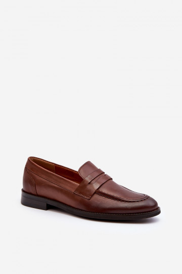 Mocasines de cuero para hombres Zazoo 1570/1 color marrón