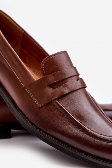 Mocasines de cuero para hombres Zazoo 1570/1 color marrón 2