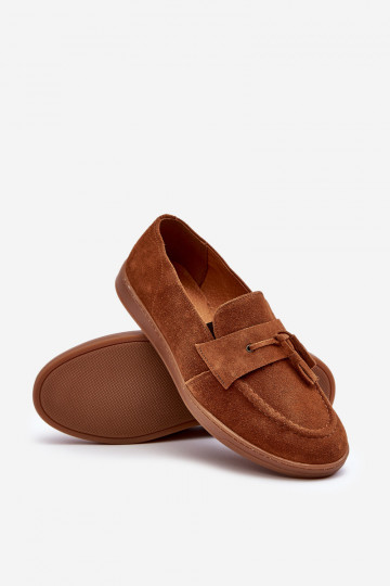 Mocasines de gamuza para hombres Zazoo 1566 color marrón cálido 2