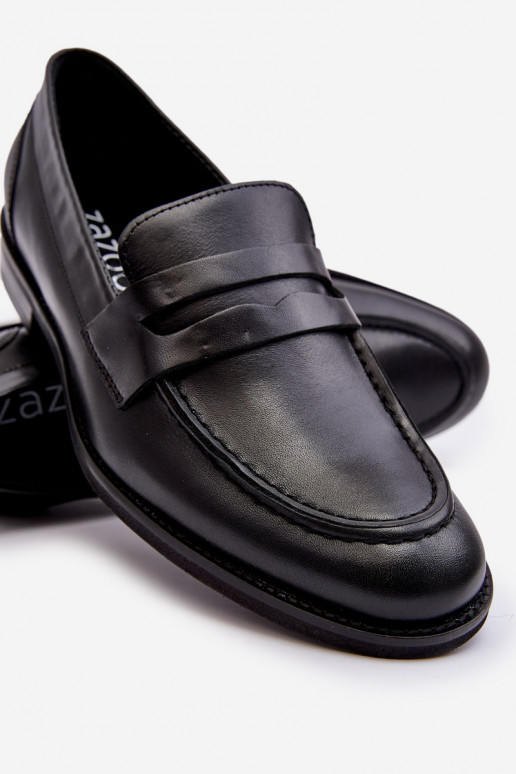 Tiene quesculino Piel zapatos Mocasines Zazoo 1570/1 de color negro Tiene quesculino Piel zapatos Mocasines Zazoo 1570/1 de color negro