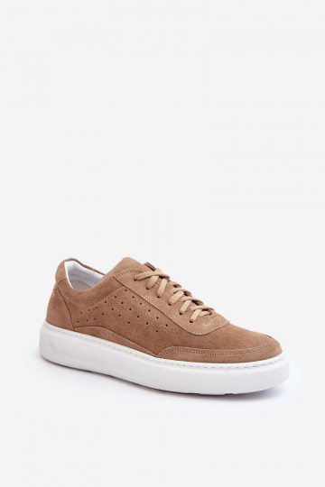 Zapatillas deportivas de gamuza para hombres Zazoo 1544 color arena