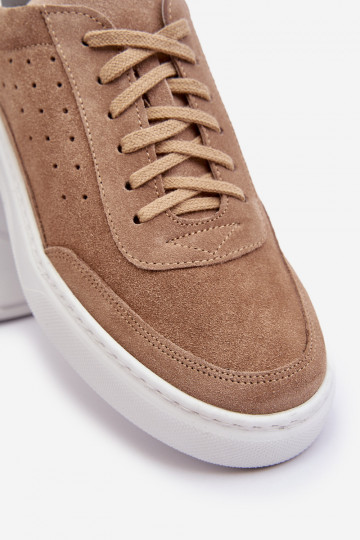 Zapatillas deportivas de gamuza para hombres Zazoo 1544 color arena 2