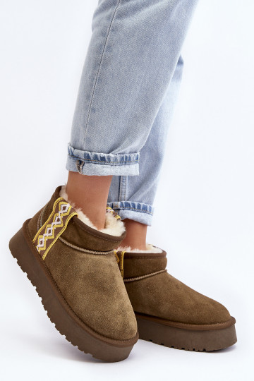 Piel de gamuza Botas de nieve Femenino color verde Vebissat 2