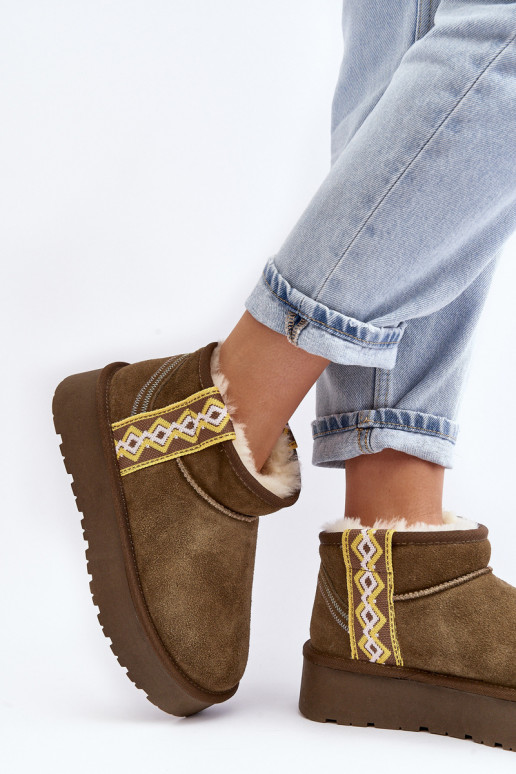 Piel de gamuza Botas de nieve Femenino color verde Vebissat Piel de gamuza Botas de nieve Femenino color verde Vebissat