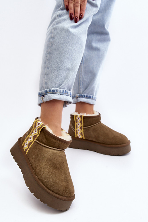 Piel de gamuza Botas de nieve Femenino color verde Vebissat Piel de gamuza Botas de nieve Femenino color verde Vebissat