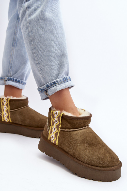 Piel de gamuza Botas de nieve Femenino color verde Vebissat Piel de gamuza Botas de nieve Femenino color verde Vebissat