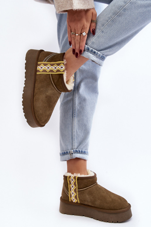 Piel de gamuza Botas de nieve Femenino color verde Vebissat Piel de gamuza Botas de nieve Femenino color verde Vebissat