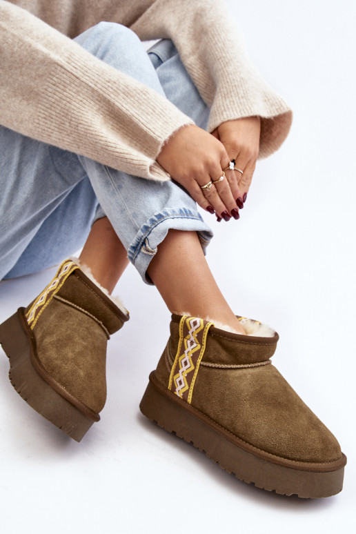 Piel de gamuza Botas de nieve Femenino color verde Vebissat Piel de gamuza Botas de nieve Femenino color verde Vebissat