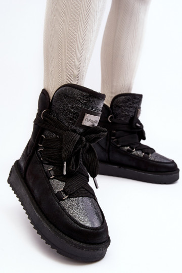 Femenino Botas de nieve con detalles elegantes D.Franklin DFSH370006 de color negro