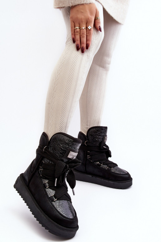 Femenino Botas de nieve con detalles elegantes D.Franklin DFSH370006 de color negro