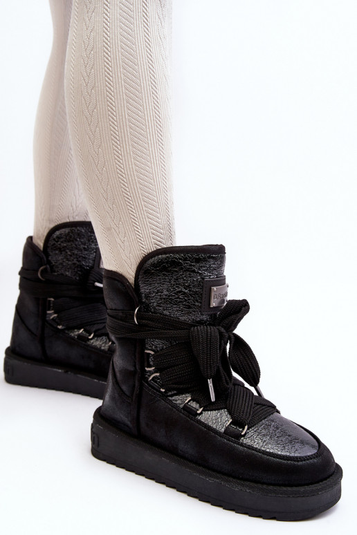 Femenino Botas de nieve con detalles elegantes D.Franklin DFSH370006 de color negro