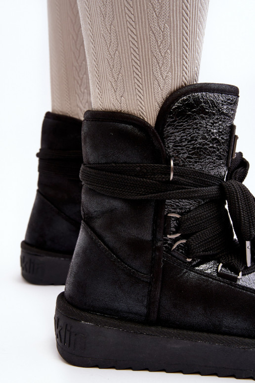 Femenino Botas de nieve con detalles elegantes D.Franklin DFSH370006 de color negro