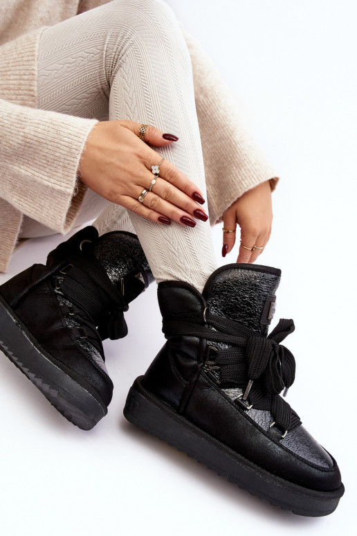 Femenino Botas de nieve con detalles elegantes D.Franklin DFSH370006 de color negro