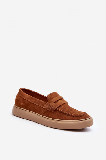 Mocasines de gamuza para hombres Zazoo 1574 color marrón