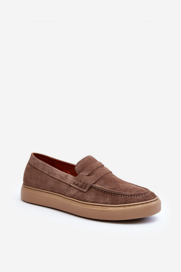 de gamuza Zapatos de hombre Mocasines Zazoo 1574 beige