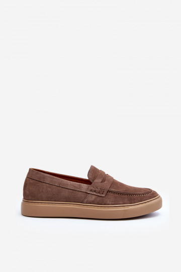 Mocasines de gamuza para hombres Zazoo 1574 color arena 2