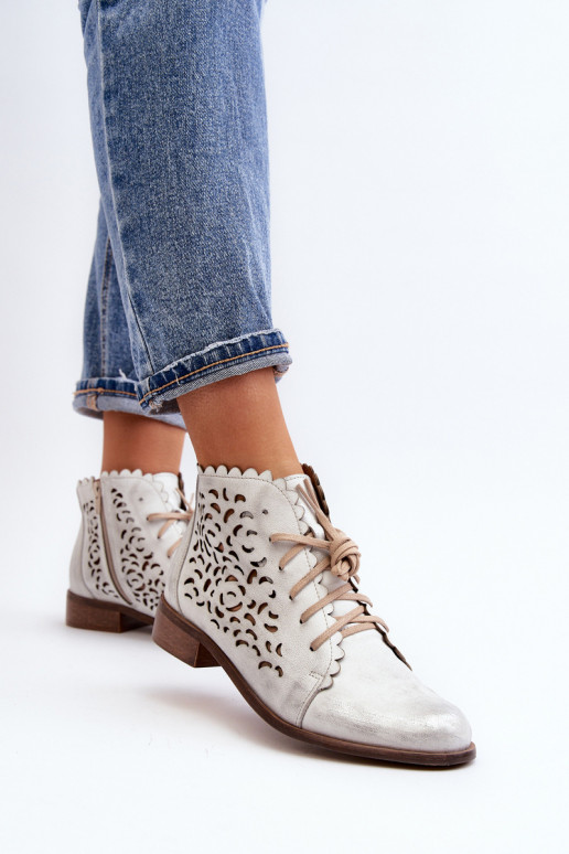 Zazoo 2871 Botas caladas Femenino con cordones color plata Zazoo 2871 Botas caladas Femenino con cordones color plata