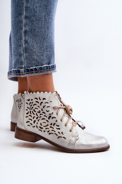 Zazoo 2871 Botas caladas Femenino con cordones color plata Zazoo 2871 Botas caladas Femenino con cordones color plata