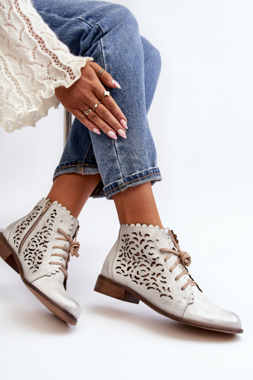 Zazoo 2871 Botas caladas Femenino con cordones color plata Zazoo 2871 Botas caladas Femenino con cordones color plata