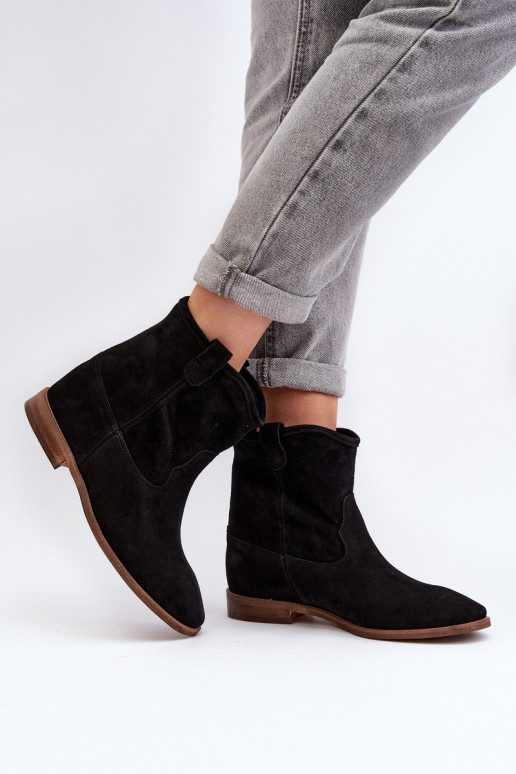 Zazoo 2326 de gamuza Un modelo convincente Botas de mujer de color negro
