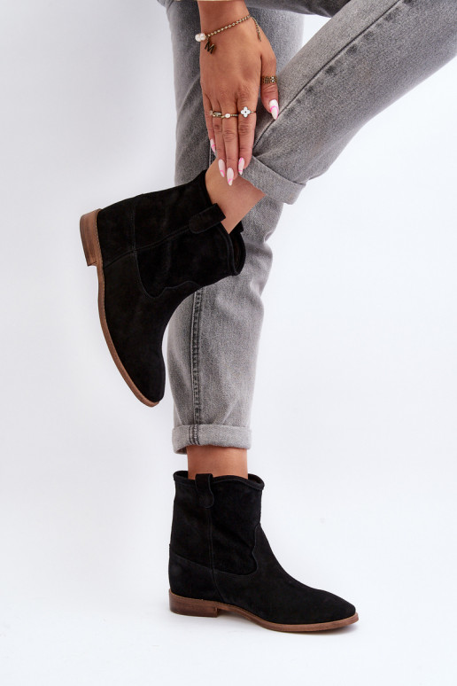 Zazoo 2326 de gamuza Un modelo convincente Botas de mujer de color negro