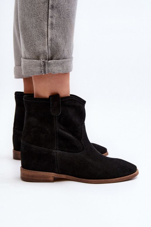 Zazoo 2326 de gamuza Un modelo convincente Botas de mujer de color negro